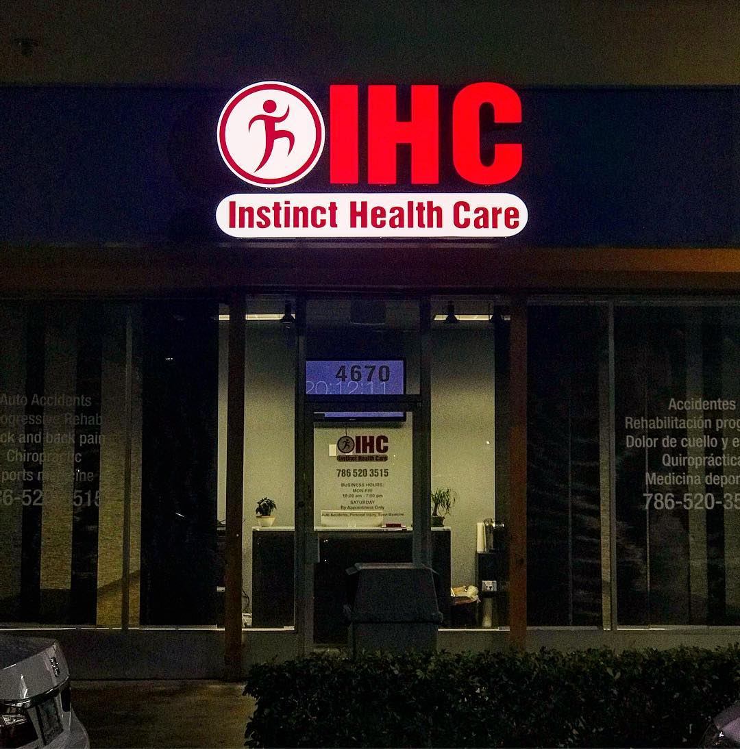 Exterior entrance of the Instinct Health Care office in Miami Gardens, Florida
