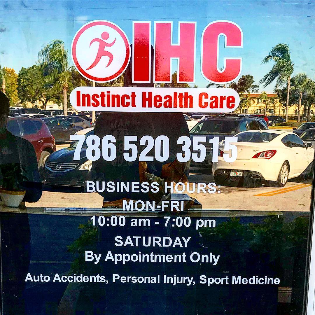 Inside the sunlit entrance of Instinct Health Care in Miami Gardens, Florida
